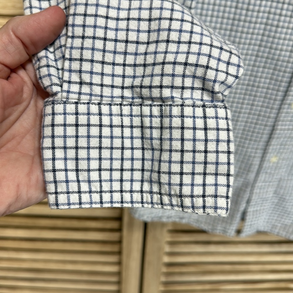 Chaps Shirts Men's White and Blue Plaid Long Sleeve Button Down Size L - Picture 3 of 14